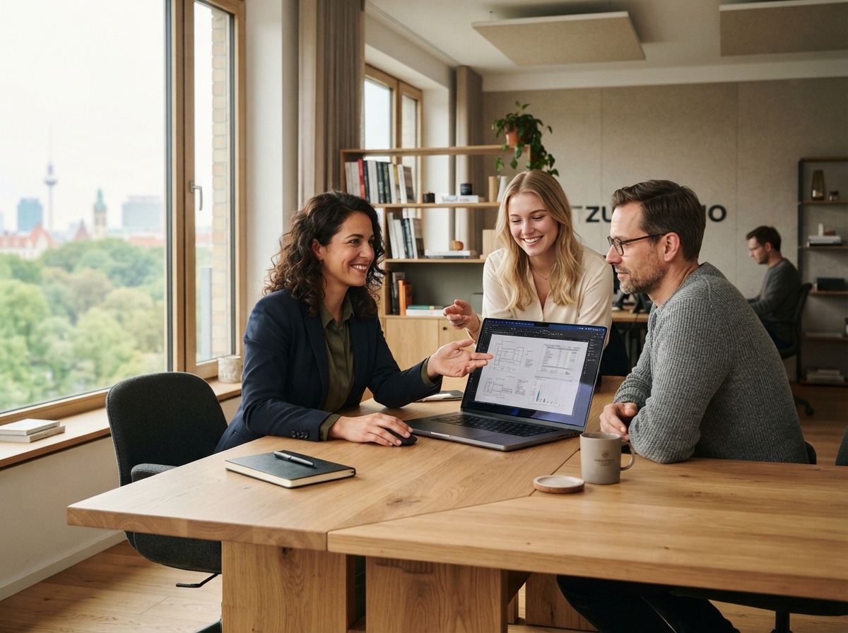Tzuldareno – Team bei der Auswertung von Finanzdaten im Beratungsgespräch